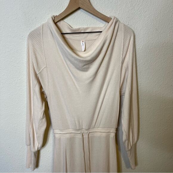 Anthropologie Daily Practice Cowl Neck Midi Dress Cream Sweater Dress Size XS - Picture 10 of 13